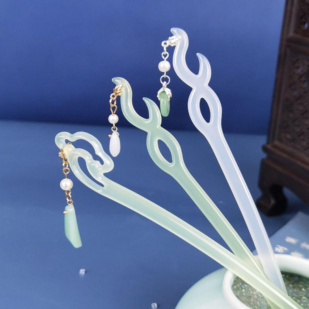 Acetat Blume Anhänger Geflochtene Haarspangen Quaste Koreanischer Haarclip Blatt Anhänger Damen Haarspangen Hanfu Haarstäbchen Chinesische Haargabel