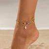IngeSight.Z Y2K Bohemia Colorful Crystal Chain Foot Anklet Summer Beach Vacation Barefoot Anklets Chain Charm Jewelry Accessory