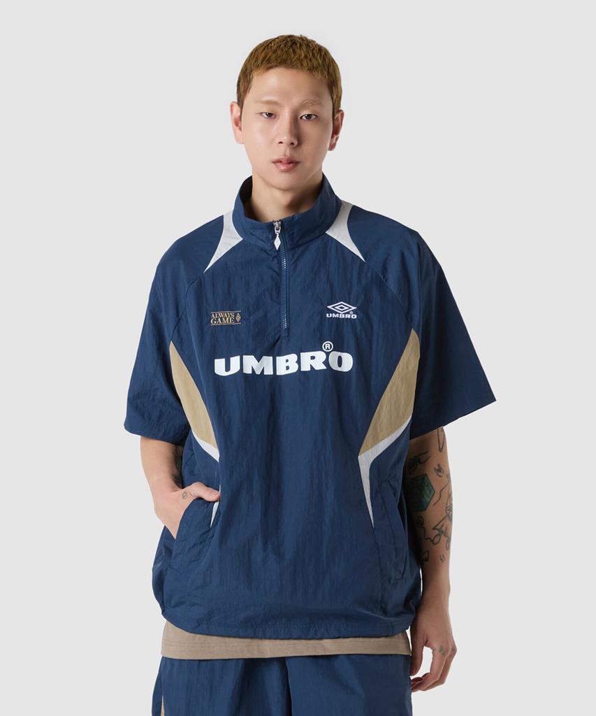 Umbro Hbl Bloke Short Sleeve Stand Neck Anorak Navy (Uq223Cwt52) (A Type)