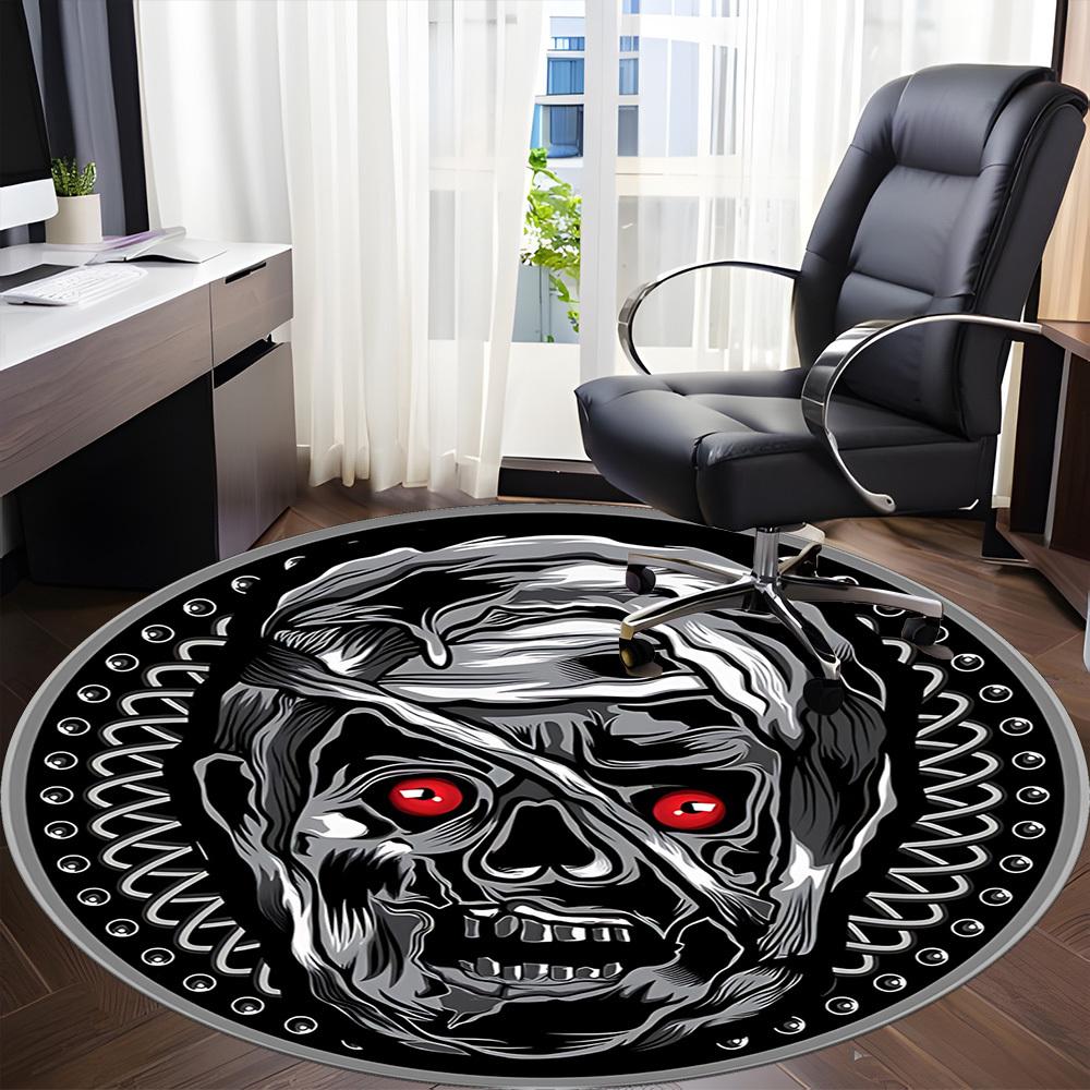 1 Stück Halloween Dekorationen Stuhl Teppich für Büro, Runder Rutschfester Langlebiger Großer Büroteppich, Geeignet für Büro