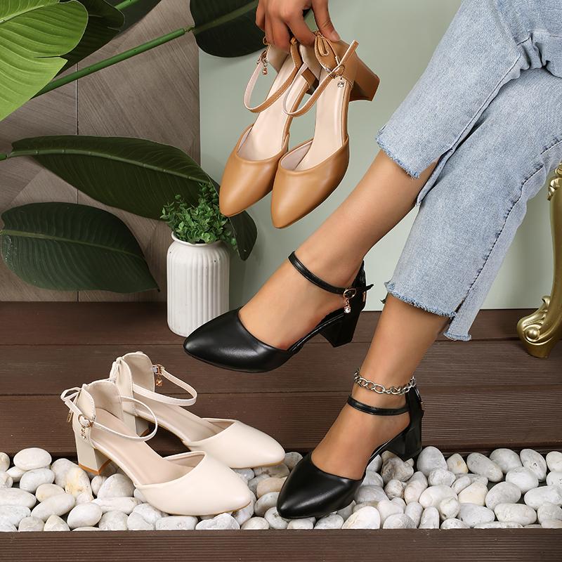 Spring Summer Fairy Style Thin-Strap High Heels Bowknot with Golden Buckle Comfortable Versatile