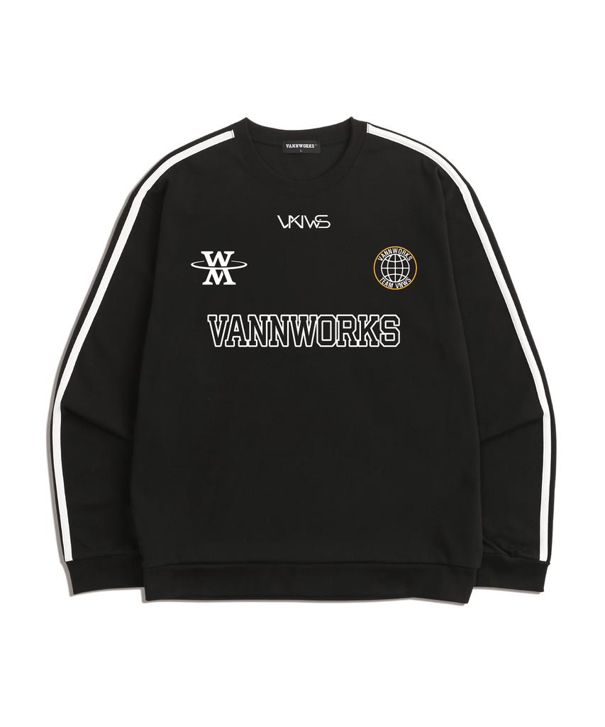 VANNWORKS Jersey Blockcore Emblem Sweatshirt (Vls0021) Black/White