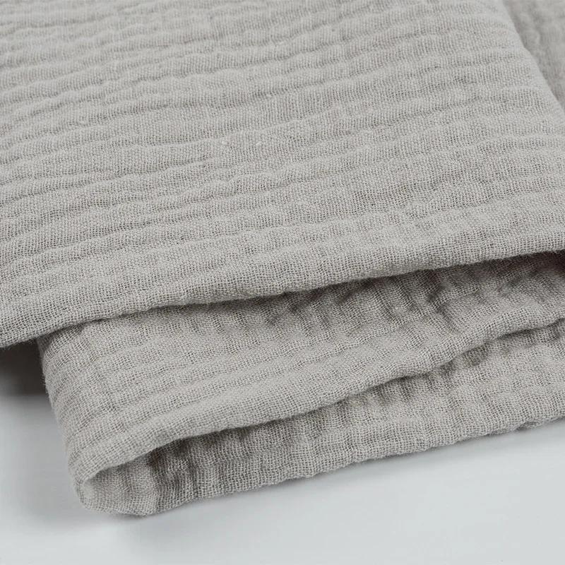 100x135cm Doppellagige Reine Baumwollgaze All-Baumwoll-Kreppstoff Unifarben Hauskleidung Kleid Schal Babybekleidungsstoff