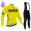 Italia Winter Thermal Fleece Long Sleeve Cycling Jersey Set Bib Pants Ropa Ciclismo Bicycle Clothing MTB Bike Mens Pro Team Suit