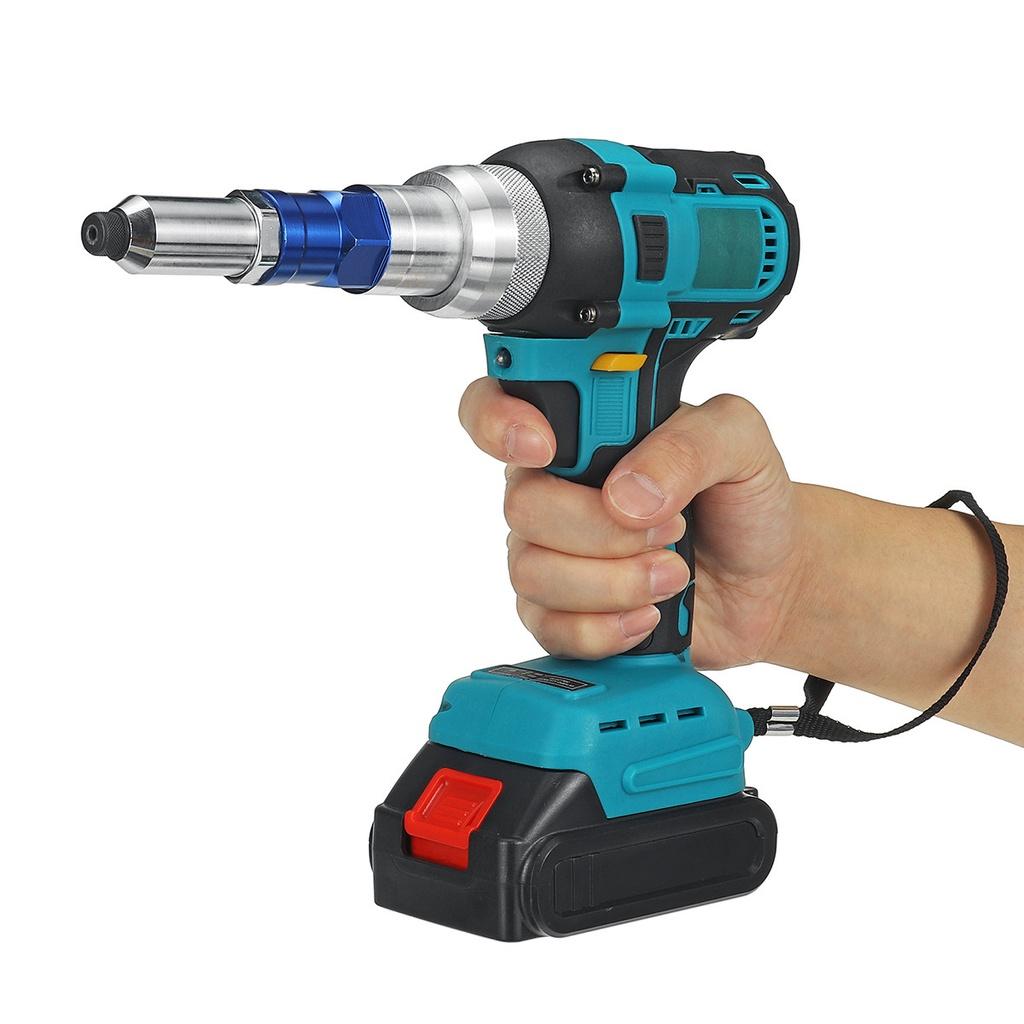 10000N Brushess Electric Rivet Gun Cordless Rivet Nut Gun Drill Riveting Tool Screwdriver 2.4-5mm For Makita 18V Battery