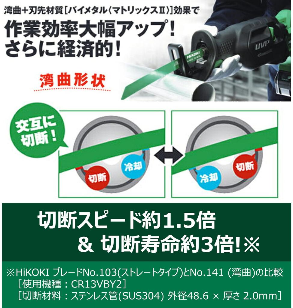 HiKOKI מסור חרב מעוקל מסור חרב 252CW אורך חבילה של להב, להב, לא. (סך הכל 200 מ"מ), 50, 0000-4413