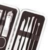 Ensemble de 8 coupe-ongles professionnel en acier inoxydable, kit de manucure et pédicure avec étui, coupe-ongles, limes, pinces, cure-oreilles, cadeau compact pour la maison et les voyages