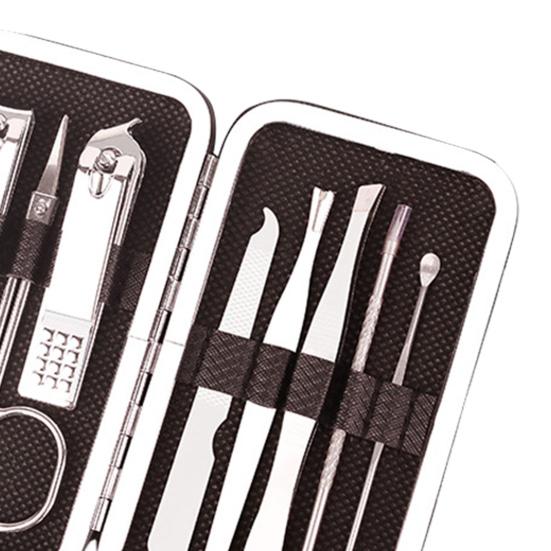 Ensemble de 8 coupe-ongles professionnel en acier inoxydable, kit de manucure et pédicure avec étui, coupe-ongles, limes, pinces, cure-oreilles, cadeau compact pour la maison et les voyages