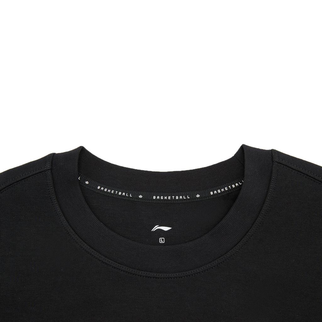 Li Ning Professional Basketball Series Locker geschnittenes Rundhals-Sweatshirt mit Logo-Buchstabendruck für Herren AWDW265-2