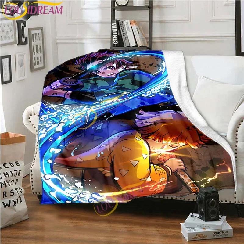 Japanse anime Demon Slayer bedrukte deken woonkamer sprei bank reis kantoor plaid quilt 5 maten