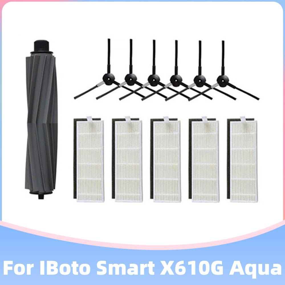 Compatible for IBoto Smart X610G Aqua Main Side Brush Filter Mop Cloth Rag Robot Vacuum Cleaner Replacement Part Accessory Kit