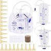 Men's External Catheter Kit, 3 Urine Bags + 3 Catheter Sheaths Set, Disposable Collection Bag with Anti-Leak, Hospital & Home Care