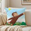 CCurious George Pillow Kids Cartoon Cushion Cover Pillowcase Antidustmite Living Room Sofa Decor Cushion Room