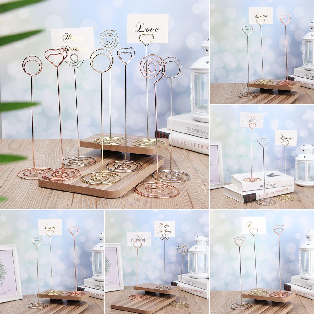 Heart Shape Wedding Supplies Paper Clamp Table Numbers Holder Photos Clips Place Card Clamps Stand