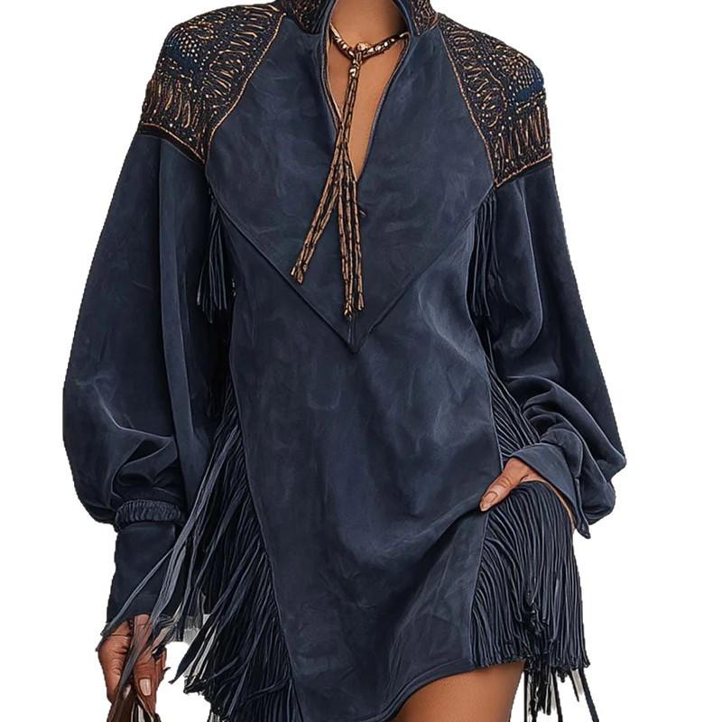 Rochie elegantă din piele scamosată, cu mânecă lungă și guler înalt, în stil britanic, pentru ținute casual și de petrecere