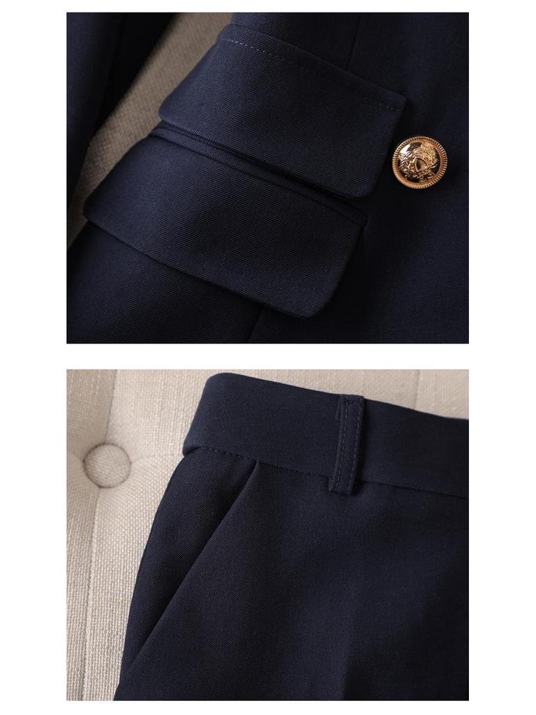 Women's High-End Spring/Autumn Suit Jacket & Flared Pants Set - Fashionable, Elegant Style