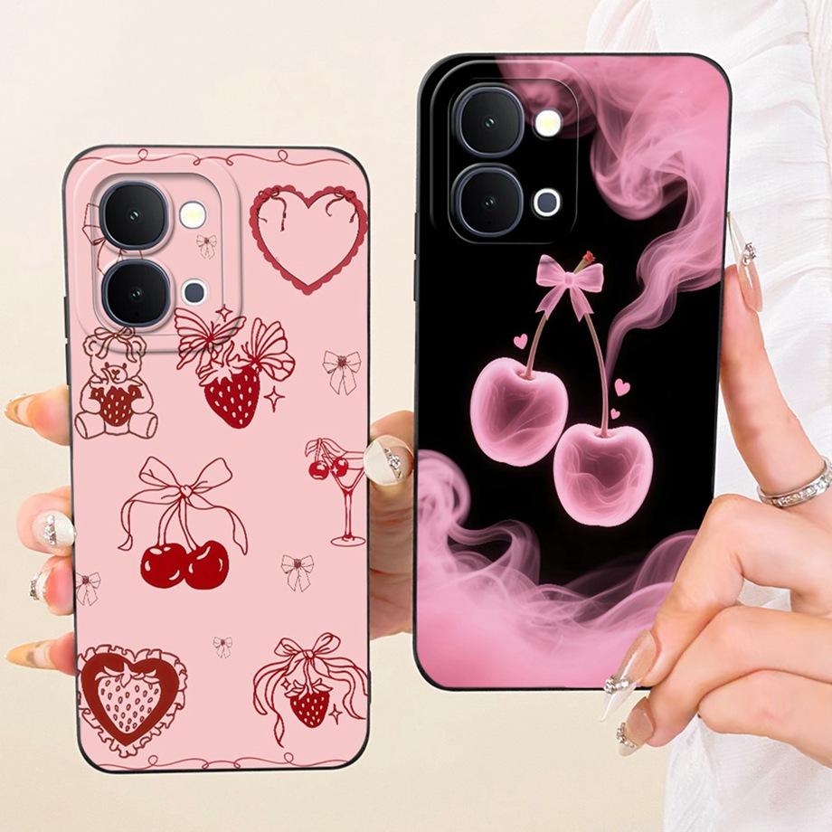 For Vivo Y31D 4G V2543 Vivo Y51 Pro 5G IQOO Z11X Y500i Phone Case Floral Moon Nigth Bow Pattern Funda Soft Matte Silicone Cover