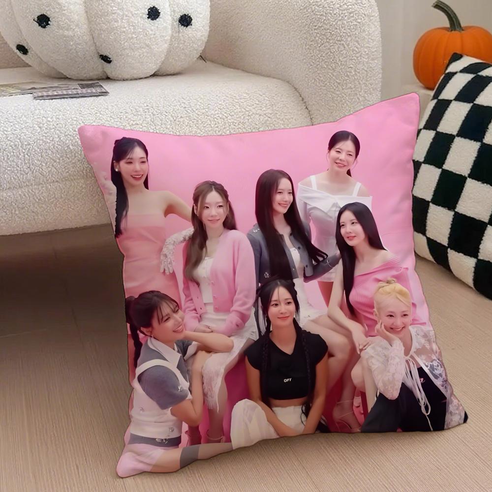 kpop energetic GGirls GGeneration Cushion Cover Throw Pillow Cover Hidden Button Durable Polyester Chair Cushion