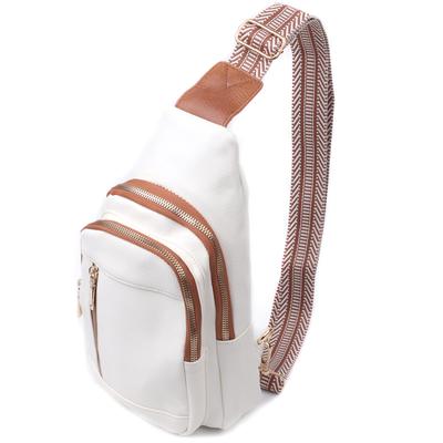 Top Sling Bag for Women Made of Eco-leather VINTAGE Bag 22746 White