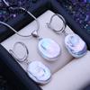 Natural Freshwater 12-16mm Big Baroque Pearl Jewelry Sets Silver Color Fashion Party Pendant Necklaces Drop Earrings