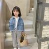 Girls Spring and Fall Loose Cute Button Denim Jacket Casual Comfortable Tops
