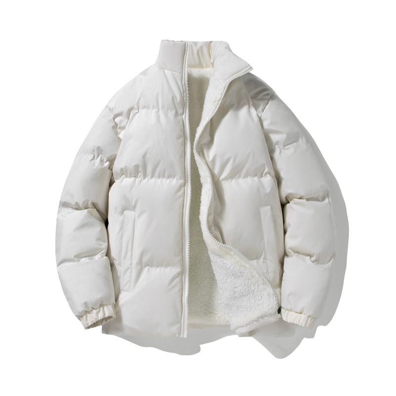 Large Size Cotton-padded Clothes Men's Lamb Wool Inner Stand-up Collar Cotton-padded Clothes Men's Autumn and Winter Trendy Brand Couple Clothes