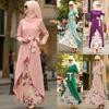 Damenkleid, türkisches Tuch, Islam, Musselin, Chiffon-Robe, Canonicals mit Schal, einteiliges langes Kleid, lange Ärmel, bedruckt, elegantes Kleid