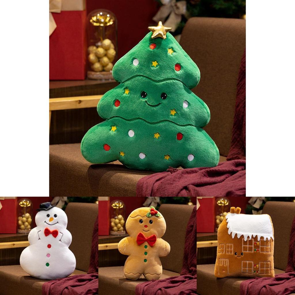 Lebkuchenmann Schneemann Weihnachtsbaum Plüsch Daoll Kissen Für Feiertagsdekoration Und Geschenk