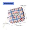 Cute Checkered Cosmetic Bag With Fruit Pattern Compact Size Interior Dividers Portable Makeup Organizer for Women