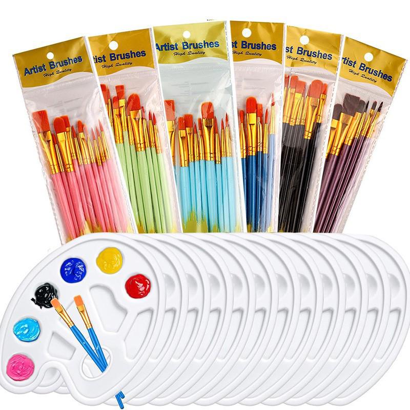 Set de pensule din nailon transfrontalier pentru studenții la artă - Acuarelă, Acrilic, Ulei