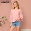 Summer Women's T-shirt Loose V-neck Mesh Splicing Sweet Fresh Girl Wind Chiffon Shirt