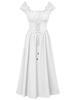 QOOLY Medieval Court Halloween Retro Chic Size S Women's Dress, Costume, Cosplay, Gothic, Style, White,