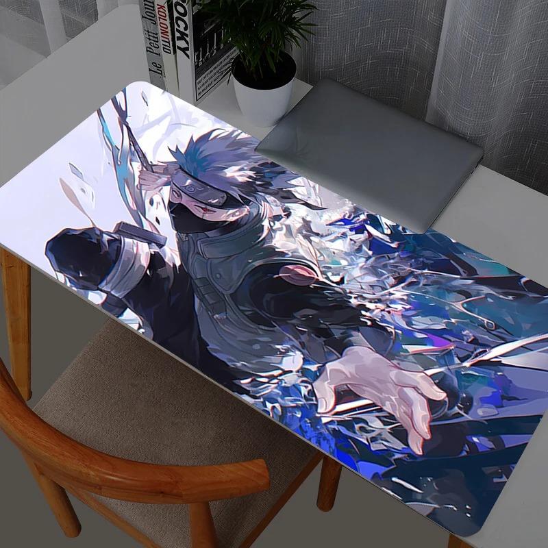 Naruto Kakashi Hatake Alfombrilla de Ratón Grande Gamer Accesorios de Juego Teclado Rápido Borde de Bloqueo de Goma Alfombrilla de Escritorio Alfombrilla de Ratón para Portátil