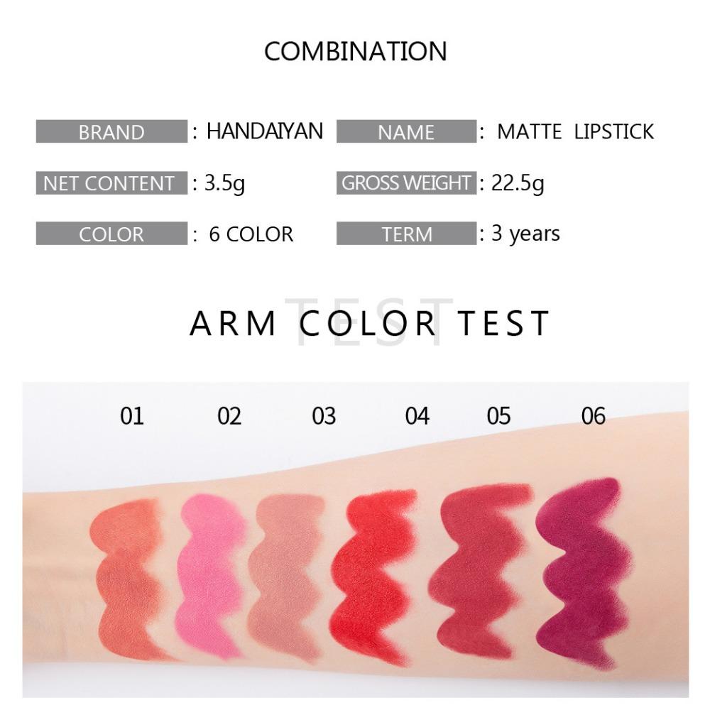 HANDAIYAN Lip Gloss Hexagonal Matte Cup, Red European and American Waterproof Nourishing Lipstick Lip Glaze