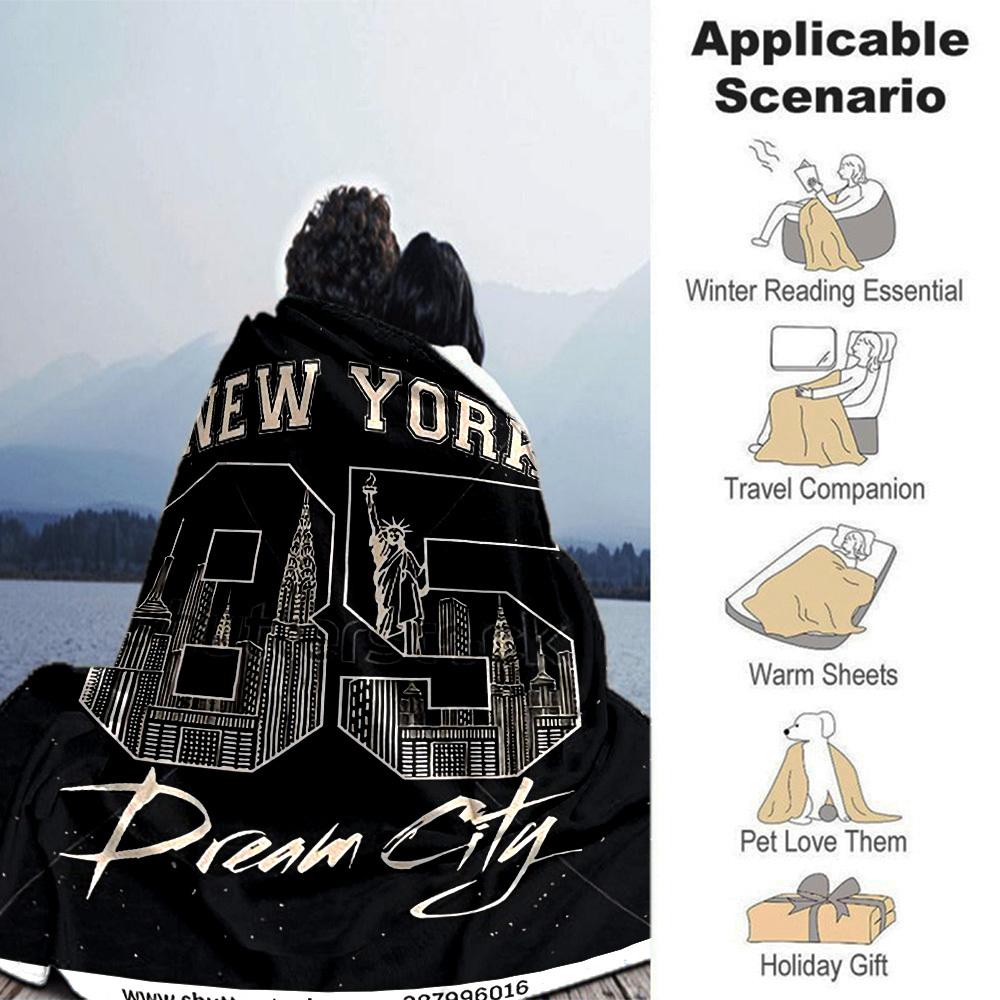 1pc New York Dream City Soft Flannel All Season Throw for Home, Office, Outdoor UseDurable Comfort Soft Warm Throw for Home