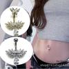 Stainless Steel Zircon Inlaid Navel Ring Body Piercing Jewelry
