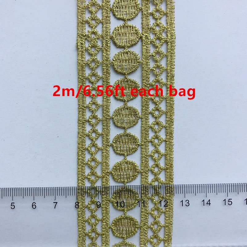 2m/6.56ft Each Bag Super Wide Golden Lace Silk Lace Trims Webbing Cloth Accessory Perfect for DIY Crafts Sewing Weddings Home Curtain Decor!ation