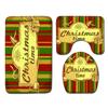 Christmas Waterproof Shower Curtain Four-Piece Combination Floor Mat Entrance Door Mat Bedroom Living Room Carpet