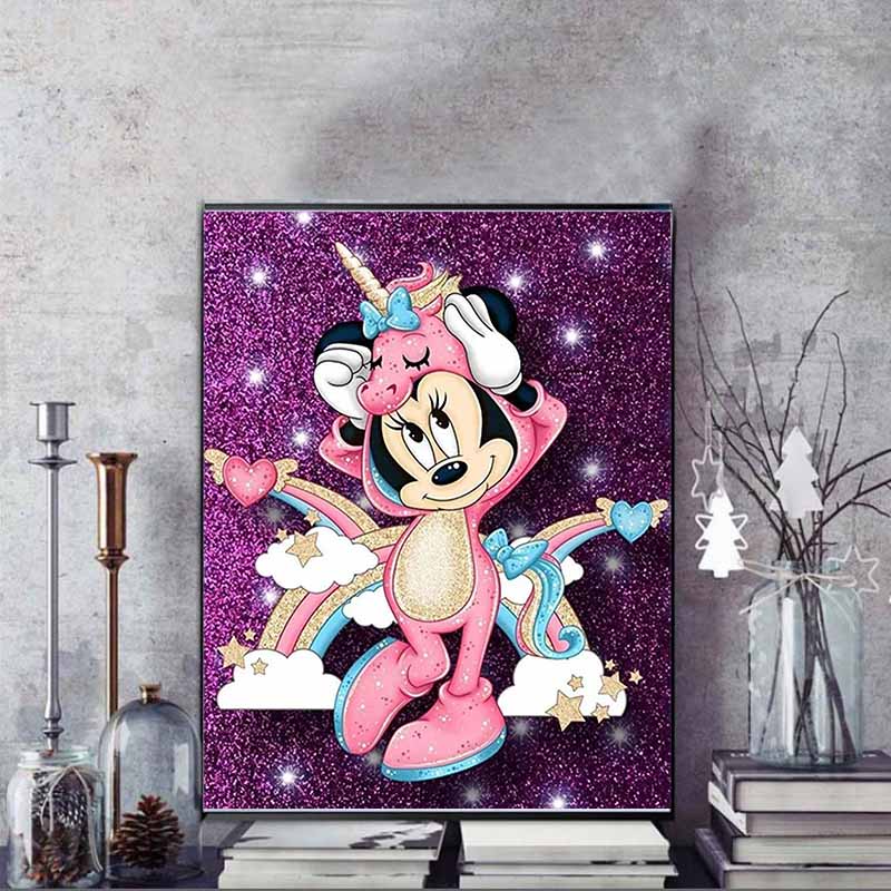 Disney Diamond Painting Minnie Mouse Pajamas Dreamy and Healing Illustration Mosaic Embroidery Diamond Painting Cross stitch Home Decoration 5D DIY
