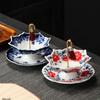 Infuseur à thé en céramique en forme de parapluie avec filtre rotatif en céramique bleue et blanche chinoise pour thé en vrac, Filtre à thé Kung Fu, Cadeau élégant pour le thé