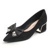 New Women Fashion Pumps Girl Sexy Pointed Toe High Heels Shoes Elegant Rhinestone Bowknot Wedding Shoes 35-43