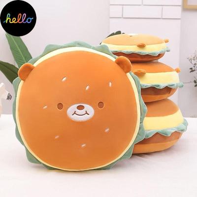 Cuscino Abbraccio Hamburger Peluche Tappetino per Gattonare Dormire Multifunzionale Regalo per Ragazza