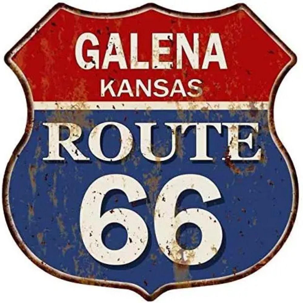 Vintage Route 66 Square Metal Tin Sign Garage Home Bar Decor 20x20cm