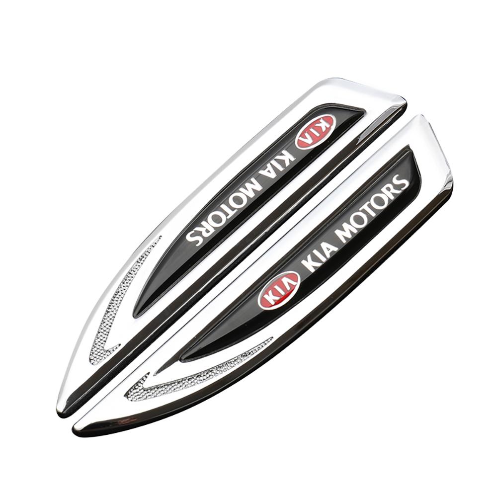 2PCS 3D Metal Car Styling Side Fender Body Decor Sticker Decal For KIA Rio Ceed Sportage Cerato Soul Sorento Picanto Optima Niro
