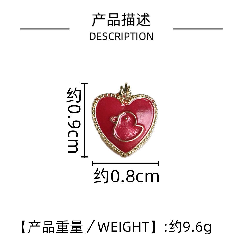 Französische klassische rote Retro-Liebestropfenohrringe, elegante Ohrschnallen im Hong Kong-Stil, modische kleine, exquisite, vielseitige Ohrringe