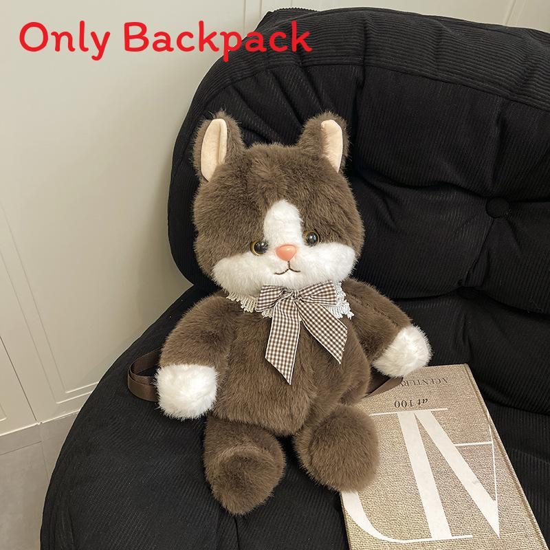 Cartoon Plush Bear Backpack For Kids With Animal Pattern And Curved Shoulder Straps