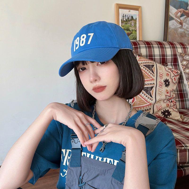 1987 Letter Peaked Cap Women's Trendy Korean Version of Hong Kong Style Student Couple Casual Street Shooting All-match Baseball Cap Male