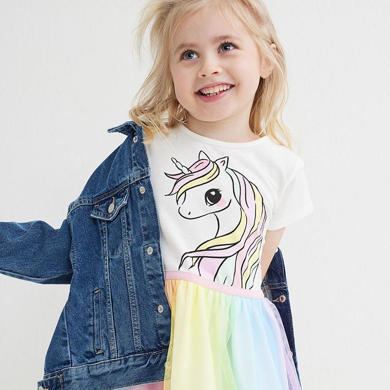 Girls' Skirt Summer Princess Dress Unicorn Cotton Tulle Girls' Dress