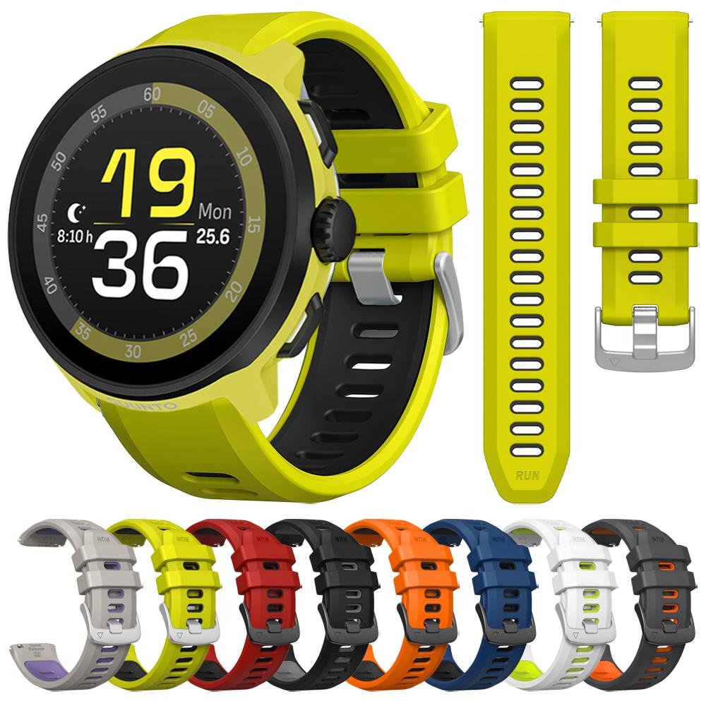 22mm Dvoubarevný silikonový řemínek na hodinky Pro Suunto Run/RACE S/Ocean/Vertical Sportovní řemínek Náramek Pro Suunto 5 9 Peak Pro Řemínek na zápěstí