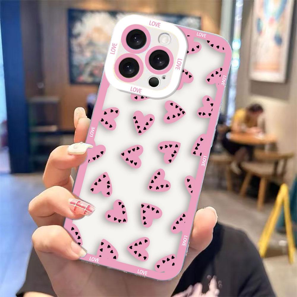 Lovely Love Heart Clear Phone Case For VIVO Y400 Y100 Y76 Y75 Y51 Y50 Y36 Y35 Y28 Y22S Y21 Y20 Y19S Y17S Y16 Y15S Y04 Case Shell
